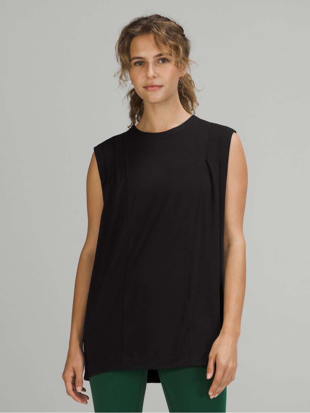Lululemon Model Pleated Shoulder Tank Top Black Size 6